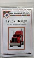 Red Cartoon Truck ~ 14 Count Cross Stitch Mini Starter/Beginner Kit, 6
