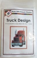 Red Cartoon Truck, No.1 Dad ~ Cross Stitch Mini Starter/Beginner Kit ~ 6