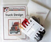 Red Cartoon Truck, No.1 Dad ~ Cross Stitch Mini Starter/Beginner Kit ~ 6