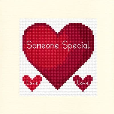 Red Heart: Someone Special Cross Stitch Card Kit | 14ct Square 5.5