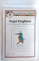 Regal Kingfisher ~ Happy Birthday, Greeting A6 Card ~ 14 Count Cross Stitch Kit