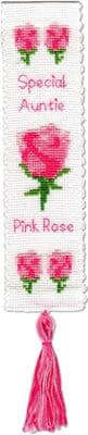 Rose Design: Special Auntie Bookmark Counted Cross Stitch Kit