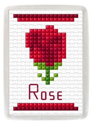 Rose Red: Fridge Magnet Counted Cross Stitch Kit | 14ct