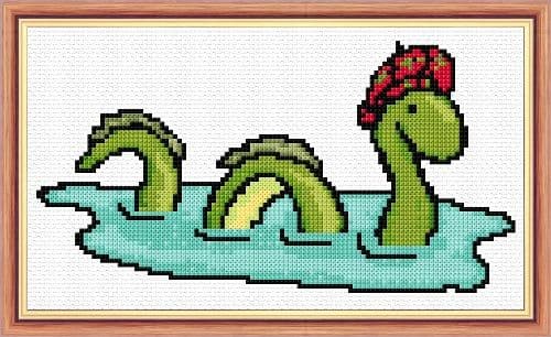 Nessie Loch Ness Monster Cross Stitch Kit | Scottish Mini Kit
