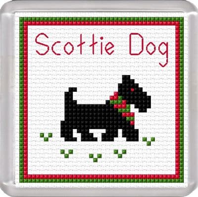 Scottie Dog / West Highland Terrier Coaster - 14 Count Cross Stitch Kit