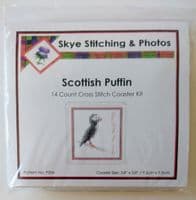 Scottish Puffin Coaster ~ 14 Count Cross Stitch Kit