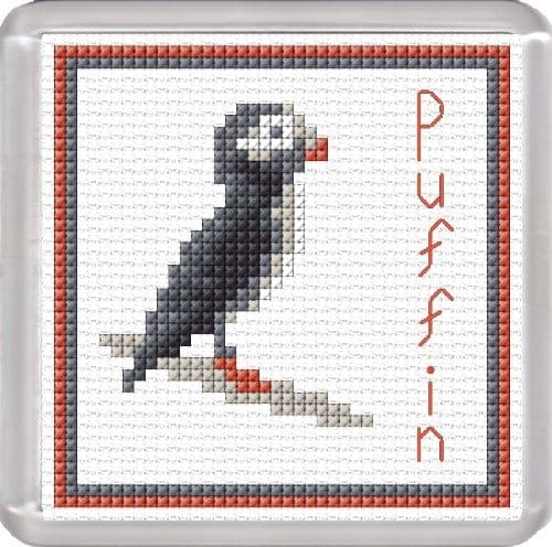 Scottish Puffin Coaster ~ 14 Count Cross Stitch Kit