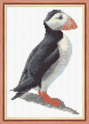 Scottish Puffin: Counted Cross Stitch Mini Kit | 14ct 5