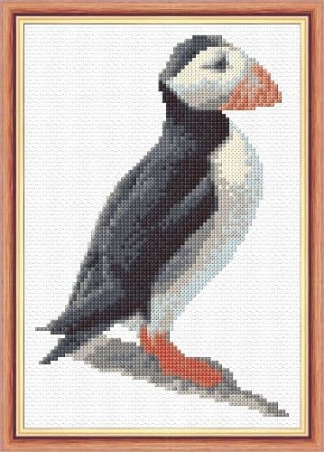 Scottish Puffin Mini Cross Stitch Kit | 14 Count Scottish Wildlife Design