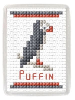 Scottish Puffin, Fridge Magnet ~ 14 Count Cross Stitch Kit