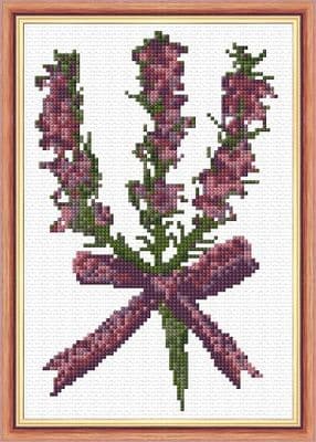 Scottish Purple Heather: Counted Cross Stitch Mini Kit | 14ct 5