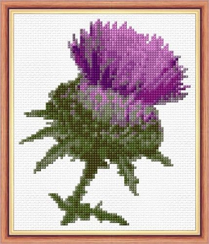 Scottish Purple Thistle ~ 14 Count Cross Stitch Mini Kit
