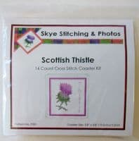 Scottish Purple Thistle Coaster ~ 14 Count Cross Stitch Kit