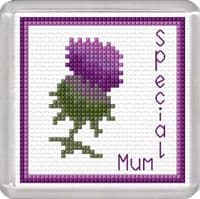 Scottish Purple Thistle Coaster ~ 14 Count Cross Stitch Kit