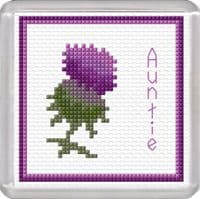 Scottish Purple Thistle Coaster - 14 Count Cross Stitch Kit