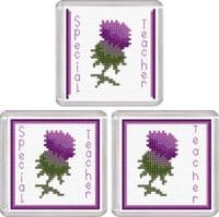 Scottish Purple Thistle Coaster ~ 14 Count Cross Stitch Kit