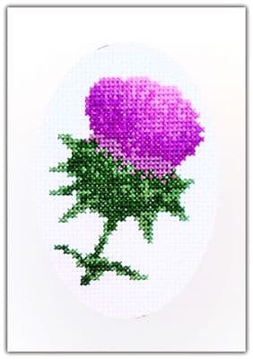 Scottish Thistle:  Birthday No Words Cross Stitch Card Kit | 14ct A6