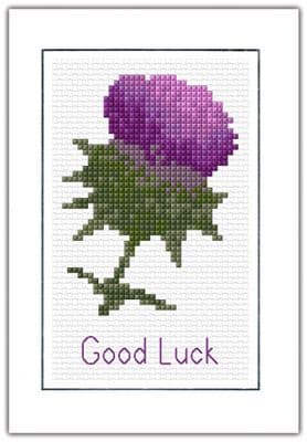 Scottish Thistle ~ Good Luck A6 Greeting Card ~ Cross Stitch Kit