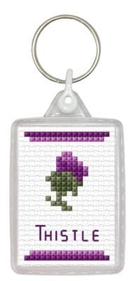 Scottish Thistle Keyring ~ 14 Count Cross Stitch Kit