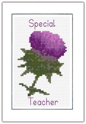 Scottish Thistle: Special Teacher Cross Stitch Card Kit | 14ct A6