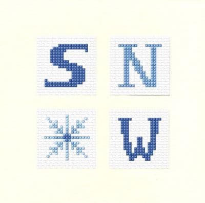 SNOW: Christmas Cross Stitch Card Kit | 14ct Square 5.5