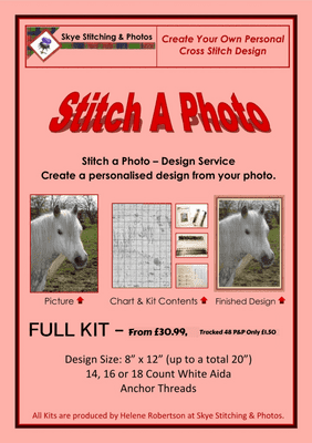 Stitch A Photo, Full Counted Cross Stitch Kit, 14/16/18 Count