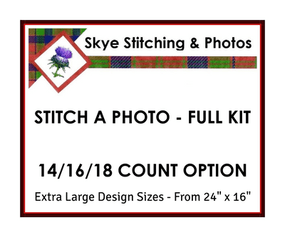 Stitch A Photo, Full Cross Stitch Kit, 14/16/18 Count: Extra Large Sizes