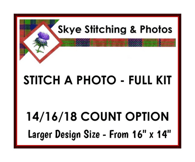 Stitch A Photo, Full Cross Stitch Kit, 14/16/18 Count: Larger Sizes