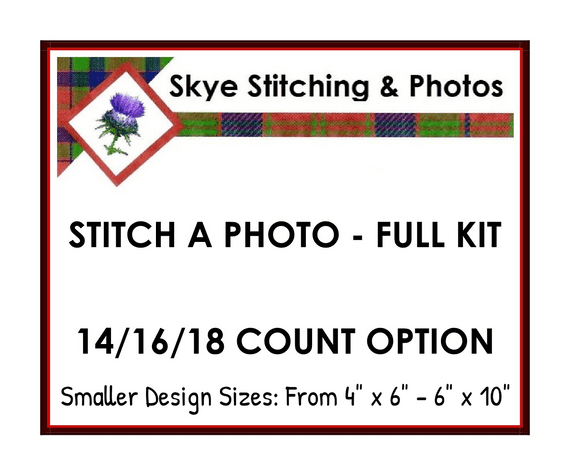 Stitch A Photo, Full Cross Stitch Kit: 14, 16 & 18 Count: Small