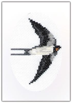 Swift Swallow ~ Birthday / Plain A6 Greeting ~ Cross Stitch Card Kit