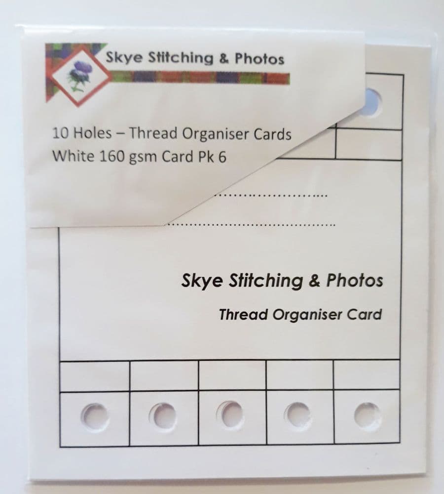 12, 20 & 30 Thread Organiser Cards (Pk 5) 220gsm Card or Laminated