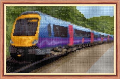 Train Design: Counted Cross Stitch Mini Kit | 14ct 8