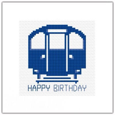 Tube Train: Happy Birthday Cross Stitch Card Kit | 14ct Square 5.5