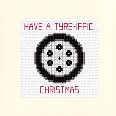 Tyre Design: Christmas Cross Stitch Card Kit | 14ct Square 5.5