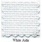 White 14 /16 Count Aida Fabric - Sizes From: 12