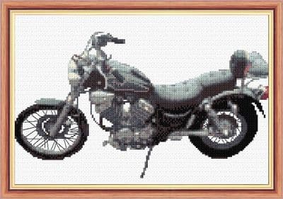 Yamaha Virago Motorbike - 14 Count Cross Stitch - 12