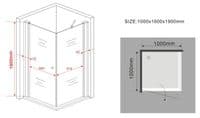 1 porte battante Mars-One 100x100 98x98 RAYA 1KR/L + RA TOR/L