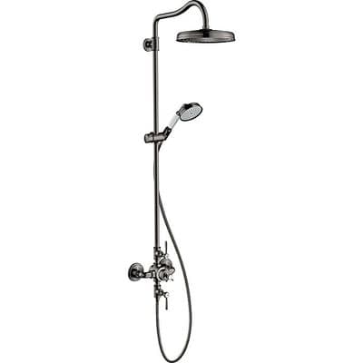 AXOR Montreux Colonne de douche avec mitigeur thermostatique chrome noir poli 16572330