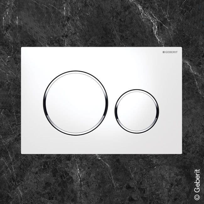 Geberit Sigma20 - Plaque De Déclenchement Sigma20, Blanc / Chrome Poli 115085kj1 88635419