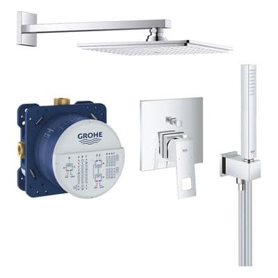 Grohe Pack douche encastré - douche de tête carrée 1 jet 23 cm + douchette 1 jet
