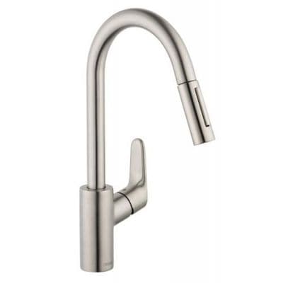 Hansgrohe Focus Mitigeur cuisine aspect acier 2jets avec douchette extractible 31815800
