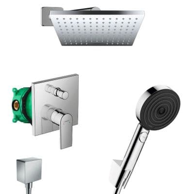 Hansgrohe Vernis Shape Pulsify Set de douche encastré tout en 1 avec douche de tête 230 XXL + Douche
