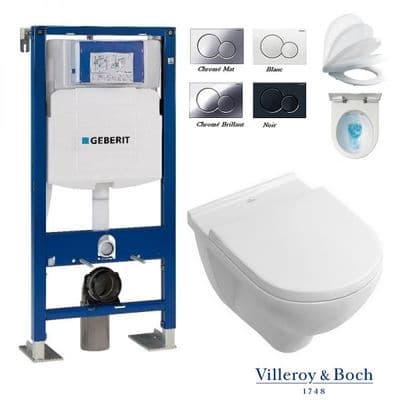 Pack WC suspendu bâti universel, GEBERIT Symbiose rimfree LUXE