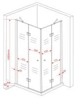 Paroi d'angle Cornito 100x80 98x78