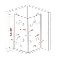 Paroi d'angle Cornito 120x90 118x88