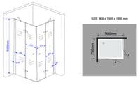 Paroi d'angle Cornito 90x75 88x73