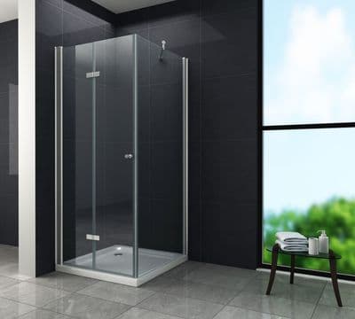 Paroi de douche avec portes pliantes 100x100