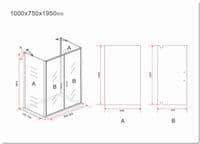 Paroi de douche en U 100x75