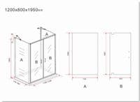 Paroi de douche en U 120x80