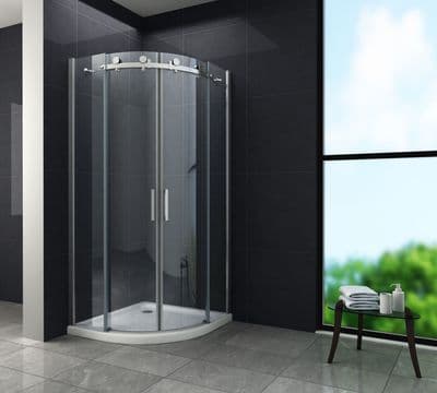 Paroi de douche quart de cercle coulissante Barari Hauteur 195cm